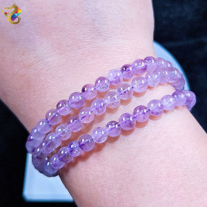 Natural Purple Super 7 3 Rounds Bracelet