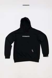 HOODIE MID PATCH - GOODMAFIA - PREMIUM BLACK