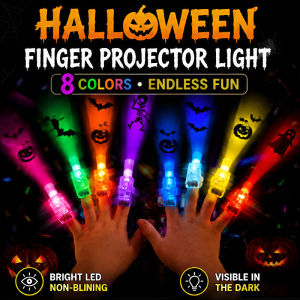 🎃 【Wearable LED Fun】Halloween Projector Finger Light LED Finger Light Halloween Party Toy Kids Party Decoration Trick Or Treat Gift Halloween Costume Props