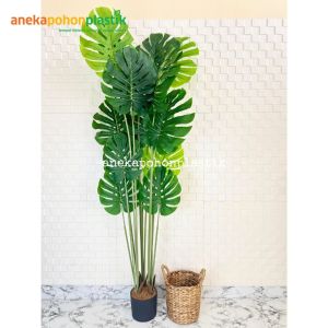 Pohon Artificial Pohon Hias Monstera Latex T180 Cover Pot Eceng Gondok Handle Dekorasi Kantor Aesthetic
