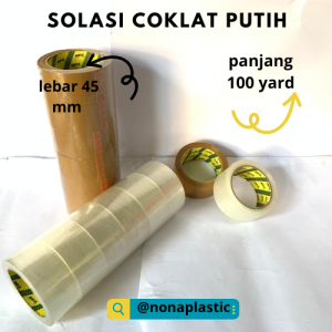 LAKBAN COKLAT BENING 100 YARD MAX TAPE SUPER LENGKET Tersedia varian pcs dan slop