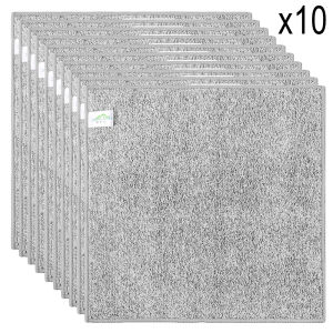 10/20Pcs Bamboo Charcoal Fiber Cleaning Cloth Kitchen Super Absorbent Dishwashing Cloth Nonstick Oil Microfiber Hand Towel Scouring Pad Car Wash Towel