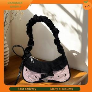 ❣️❣️❣️ New Plaid Bag Pleated Contrast Color Shoulder Bag Trend Simple Match Single Oulder Slant Cross Bag Commuter Small Square Bag