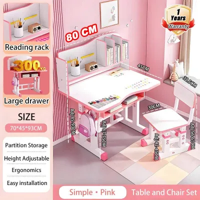 IronRoot Study Table&Chair Kids Adjustable Height with Ergonomic Support Childrens Desk 3-15year
