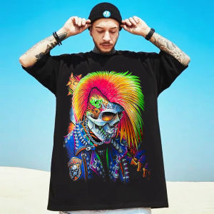 เสื้อไซส์ใหญ่ พิเศษ!!! เสื้อคนอ้วน เสื้อยืด Cotton แท้ 100% ใส่สบาย ลายเอเลี่ยนหัวรุ้ง อกใหญ่สุด 65 นิ้ว เย็นสบาย เสื้อใหญ่มาก Size M-13XL