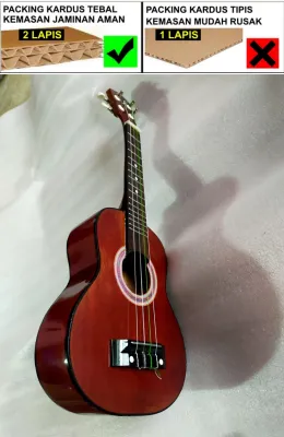 ukulele termurah asli dari kayu bukan plastik bonus pick bagus