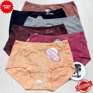 (6pc) CD wanita Piaoli emboss 6088-1 // Celana dalam wanita dewasa impor bahan lembut berkualitas