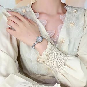 opk Brand Watch New Fashion Versatile Womens Watch Niche Light Luxury Diamond-Studded Dial Quartz Watch for Women