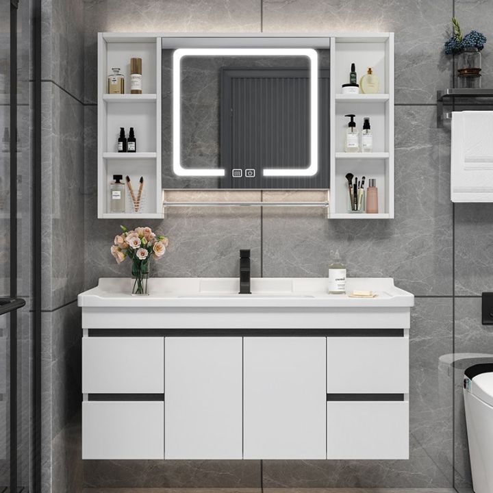 [COD] set smart bathroom cabinet combination toilet solid washstand ...