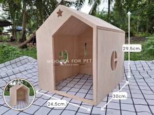 บ้านไม้สำหรับสัตว์เลี้ยง ขนาดใหญ่ สำหรับกระต่าย/ชินชิล่า/แพรี่ด็อก ทรงโมเดินร์ ทนทาน ไม่มีวันหมดอายุ