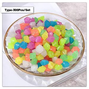【Local delivery】 300/500Pcs Garden Glow Luminous Pebbles For Walkways Plants Aquarium Decor Glow Stones Garden Decoration Fish Tank Aquarium Decoration Glow Stone