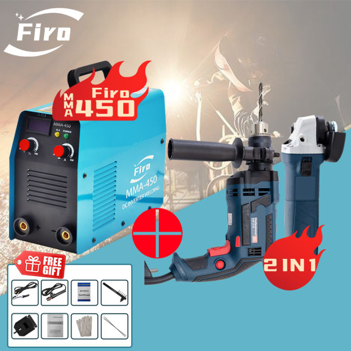3 IN 1 Set MMA450 Portable IGBT Inverter Welding Machine + 2 in 1