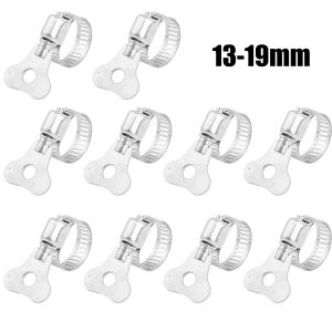 YESPERY 10Pcs Worm Gear Hose Clamp 13-25mm Adjustable Key Clamp Hose Clip Stainless Steel for Water Pipe