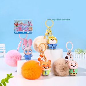KOI WATCHES อนิเมะการ์ตูน จี้ตุ๊กตาน่ารักพวงกุญแจ จูดี้กระต่าย จูดี้นิคแฟลชที่น่ารัก จี้ห้อยกระเป๋า ใหม่ ตุ๊กตาน่ารัก จี้สัตว์เลี้ยงคู่ กระเป๋าเป้