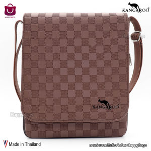 กระเป๋าสะพายข้างผู้ชาย จิงโจ้ ลายตาราง หนัง Pu ทรงสลิม ส่งทุกวันจาก กรุงเทพ