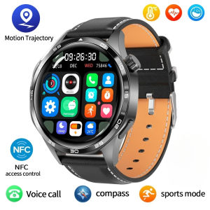 2025 New Mens Smartwatch – AMOLED HD Round Screen Bluetooth Calling GPS Trajectory Tracking NFC HR Sleep Compass Step Counting Fitness Tracker – Compatible with Android & iOS