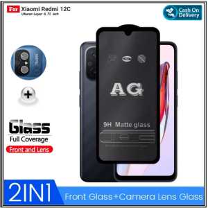 Paket 2in1 Tempered Glass Xiaomi Redmi 12C Redmi A2 / A1 Matte Dove Glare Free Camera