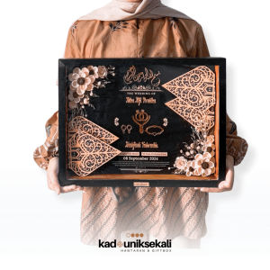 Javanes Series Custom Nama Simbolis Mahar / Kado Pernikahan 45x35cm - Frame 3D Anti Pecah