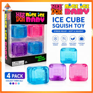 【NeeDoh Nice Ice Baby】4PCS/1Set Pepsi Schylling Dr Pepper NeeDoh Nice Cube Sensory Fidget Toy Sprite Neehdoh Ice Cube Squishy Toy Sensory Squeeze Toy with Super Solid Squish Stress Relief Anxiety Sensory Tool Fanta nee doh nice cub