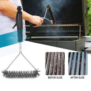 Cây cọ thép chà rửa vệ sinh vỉ nướng BBQ có tay cầm dài tiện dụng-NIEVE