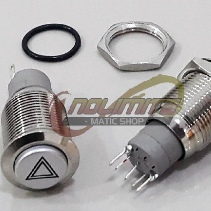 Saklar / Tombol / Switch Push On Off Logo Hazard Universal | Lazada ...