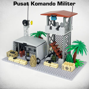 Mainan balok Military Swat Tower Barak Pos pengamanan Pusat komando Pack Building Blocks