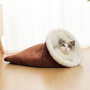 New cat sleeping bag hot-selling warm closed kitten nest autumn and winter explosion drill quilt nest pet sleep bed supplies