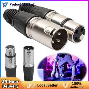 【Vodool】 20pcs 3 Pin Microphone Audio Cable Plug Socket Panel Mount Chassis 10 Male 10 Female MIC Cable Terminal Audio Microphone Connector for Mixer Amplifier