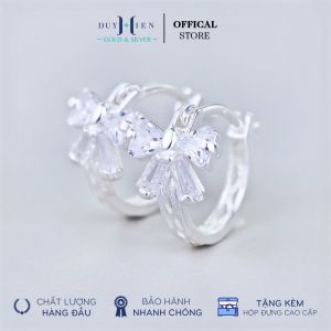 Hoa Tai Bạc Duy Hiển Cho Bé Kiểu Khong Tròn Hình Nơ Đáng Yêu Nổi Bật