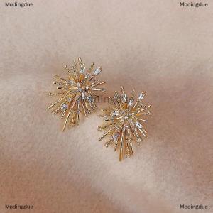 [COD] Modingdue Trendy Sparking Snowflake Earring For Women Exquisite Shiny Zircon Imitation Pearl Firework Earring Christmas Party Jewelry Gift