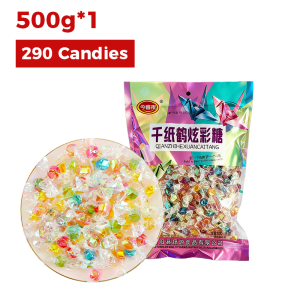 1000g / about 580pcs Origami Crane Fruit Candy Mixed Fruit Flavored Sweet Hard Candies