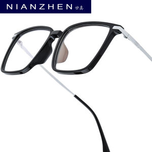 NIANZHEN แว่นวินเทจน้ำหนักเบาย้อนยุคสำหรับผู้หญิงแว่นตาดีไซน์แบรนด์สี่เหลี่ยมกรอบแว่นตาอัลลอยด์ TR90ของ NIANZHEN 5042