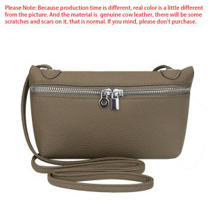 Royal Bagger Genuine Leather Crossbody Bag for Women Fashion Simple Shoulder Bag Solid Color Double Zipper Satchel Purses 1862