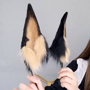 Dobermann-Ear Headband Sweet Girls Accessories Cosplay Beast Ears Fursuit Masquerade Halloween Cosplay Party