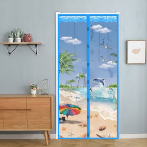 Upgraded Magnetic Door Curtain Anti-Insect Mosquito Net Screen Door Sturdy Mesh With Full Frame
