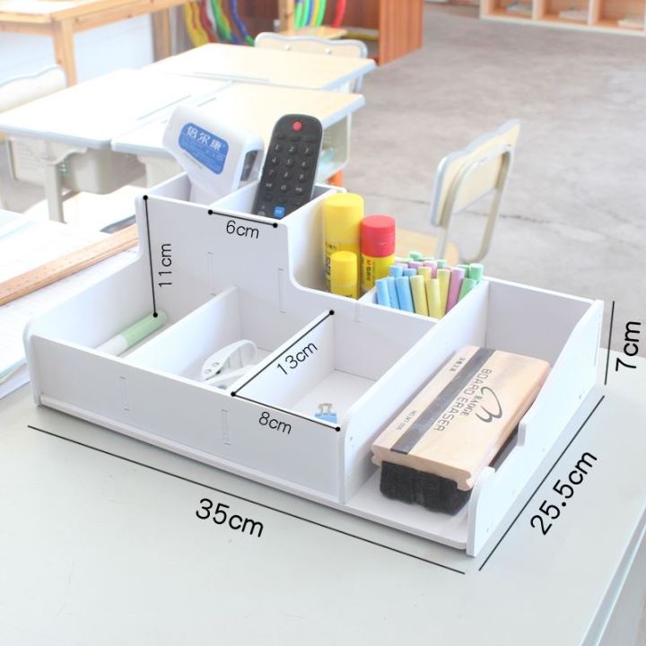 Teacher's class basket podium chalk box sundry blackboard eraser ...