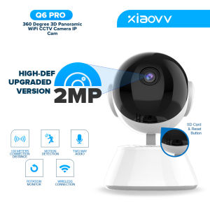 V380 Q6 CCTV Camera Connect to Cellphon 1080P Indoor Home Smart Security 2 way audio night vision Smart Security CCTV Camera wifi connect 360 with Baby Motion Detection