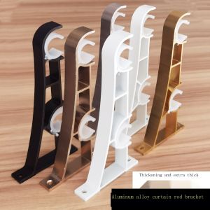 Upset Roma Pole Double Pole Bracket Curtain Rod Side The Old Curtain Rod Supporting Bracket With Double Base Aluminum Alloy Stent