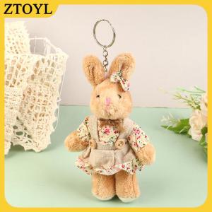 ZTOYL  Dễ thương mặc quần áo gấu Đồ chơi sang trọng phim hoạt hình thỏ Mặt dây chuyền mềm nhồi búp bê Keychain Ba lô xe Túi Chìa Khóa Vòng trang trí Kid Quà Tặng