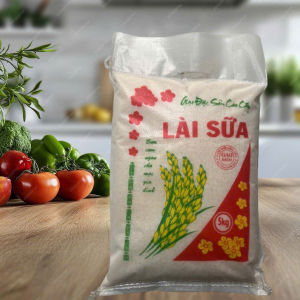 Gạo Lài Sữa Túi 5Kg- Trắng Cơm Thơm Đậm Vị Dẻo Vừa