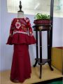 Mylilangelz J&Y Floral Peplum Baju Kurung Budak Perempuan Kid Baju Raya (Maroon). 