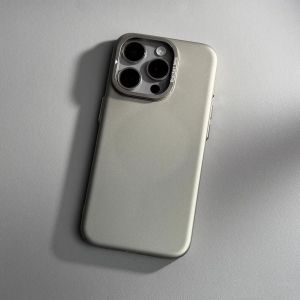 Ốp Lưng Nhám Kết Hợp Giá Đỡ Viền Camera Cho iPhone Chất Liệu PC Cứng Viền Thép Thiết Kế Thời Trang Cho iP 14 15 16 Pro Max Plus Series