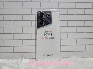 Soft Case Clear Silikon Komptibel Untuk Tecno Pova 5 Pova 5 Pro Bening Transparant Tebal 2mm