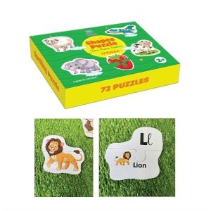 Bộ Đồ Chơi Ghép Hình Tư Duy 72 Mảnh SHAPES PUZZLE - Giúp bé Học Chữ Cái Chữ Số