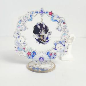 Scaramouche Acrylic Stand Ring Hoop Standee Hanging Pendant Charm Ocean Jellyfish Starfish Shell Pattern Round Slot Base Anime Desk Decoration Collectible Gift For Room Display