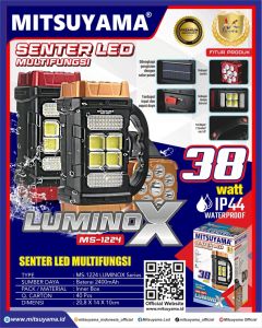 SENTER 8 LED SUPER TERANG Senter LED Multifungsi Luminox Ms-1224 JARAK JAUH FREE USB + COB - SENTER 2 WARNA KUNING PUTIH