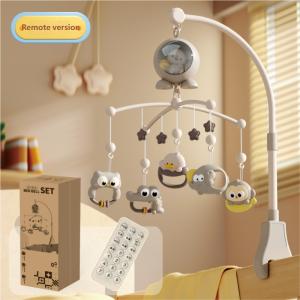 Orzbow Baby Bedside Bell Rotating Bed Bell Stand Baby Soothing Doll Pendant Hanging Toy Gift With Lights and Music