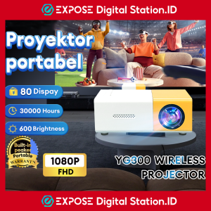 YG300 Projector mini untuk hp untuk nonton netfilx dari rumah lewat hp dengan layar besar dan jelas