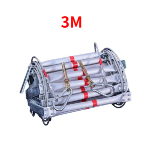 Viocky Portable Aluminum Fire Escape Ladder Steel Wire Rope Rescue Safety Ladder for Home Training & Engineering Work