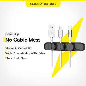 Baseus Magnetic Cable Clip For Mobile Phone USB Data Cable lightning Type-C Micro-USB Organizer For USB Charger Cable Magnetic Holder Desktop Cable Winder Suit for Home officie Cable Organizer